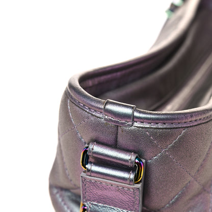 Chanel Iridescent Lambskin Calfskin Quilted Medium Gabrielle Hobo Light Purple 18 of 31