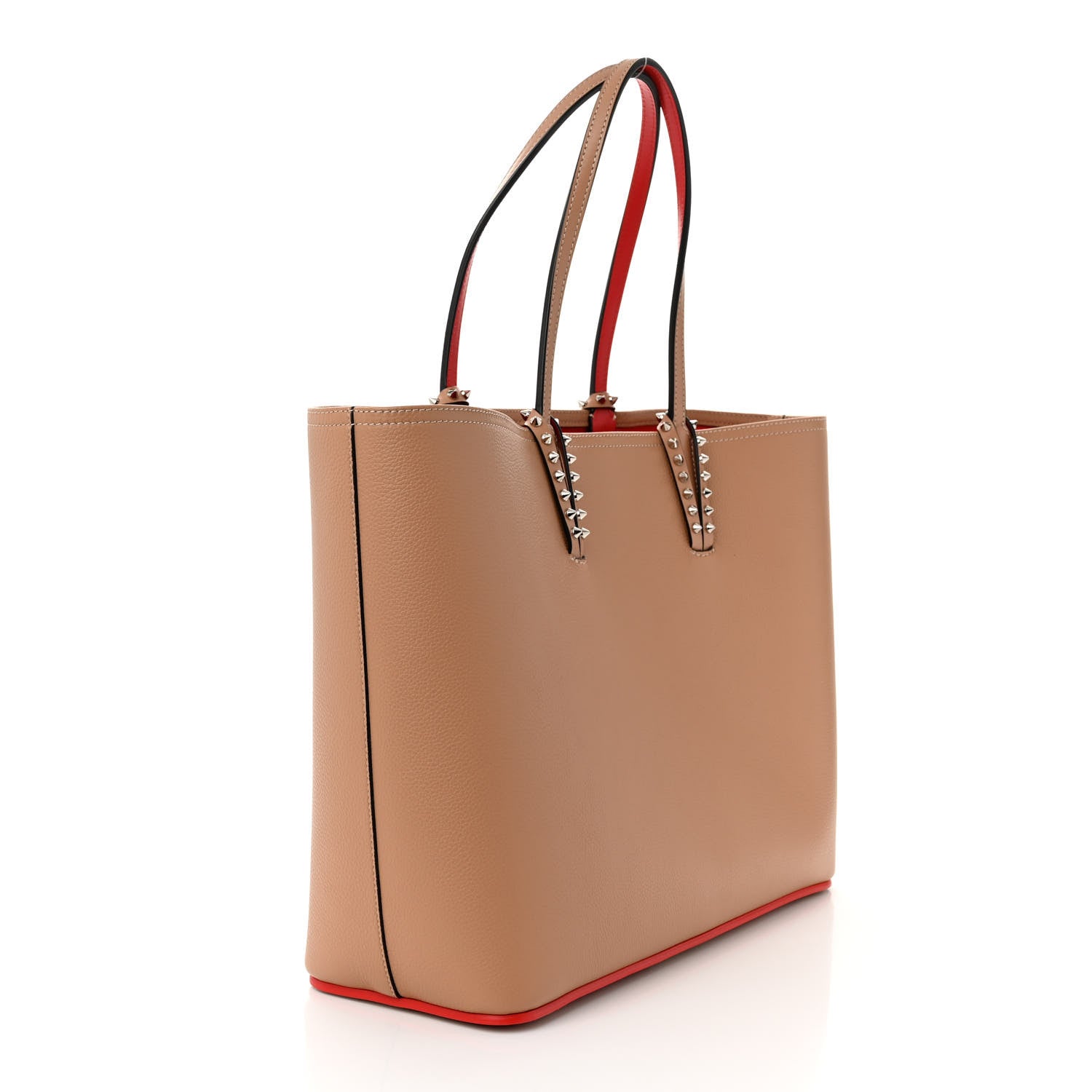 Christian Louboutin Calfskin Empire Spikes Small East West Cabata Tote Nude 4 of 11
