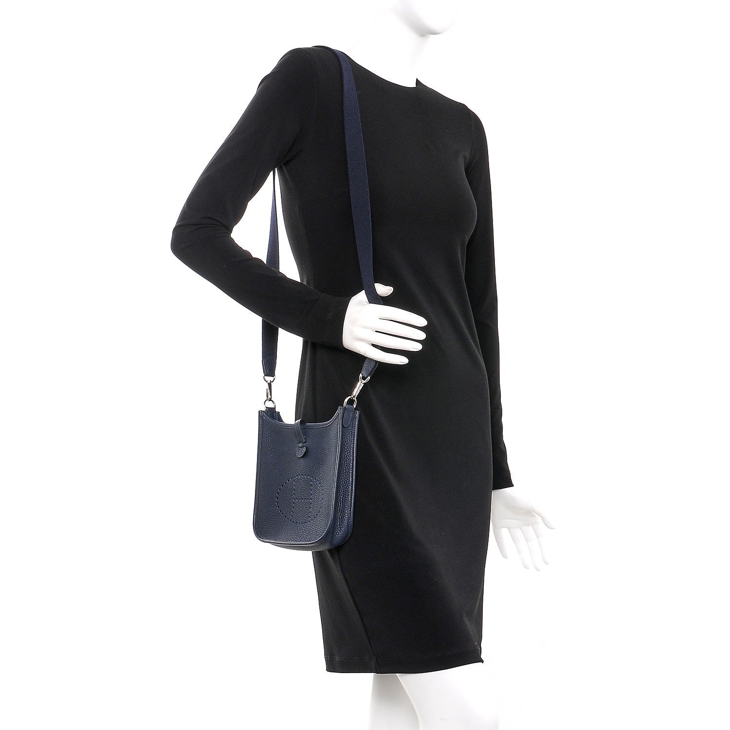 Hermes Taurillon Clemence Amazone Evelyne TPM Bleu Nuit Bleu Indigo 2 of 9