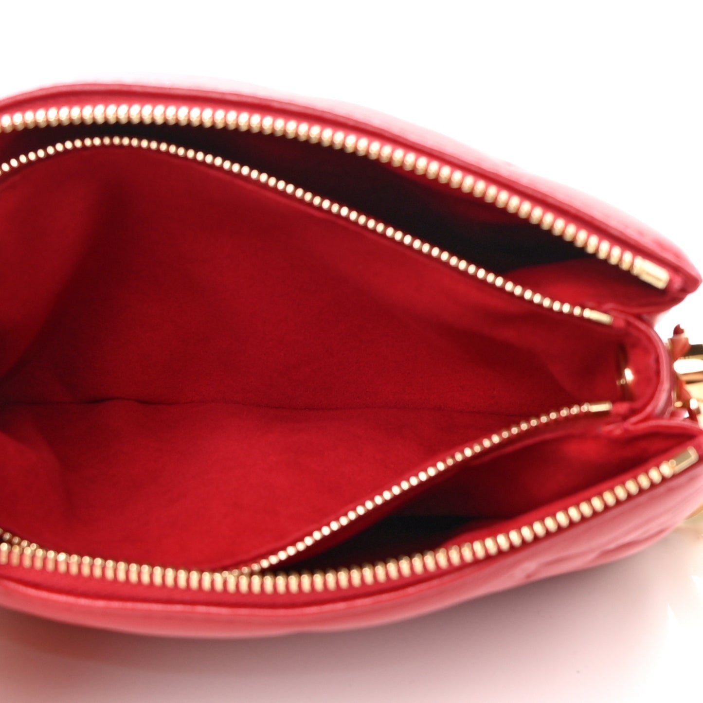 Mother of Pearl Lambskin Embossed Monogram Coussin BB Red Green