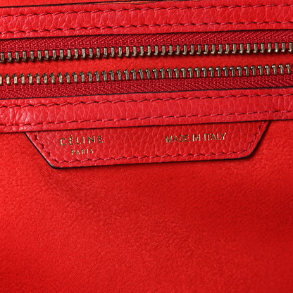 Celine Drummed Calfskin Mini Luggage Coquelicot 6 of 11
