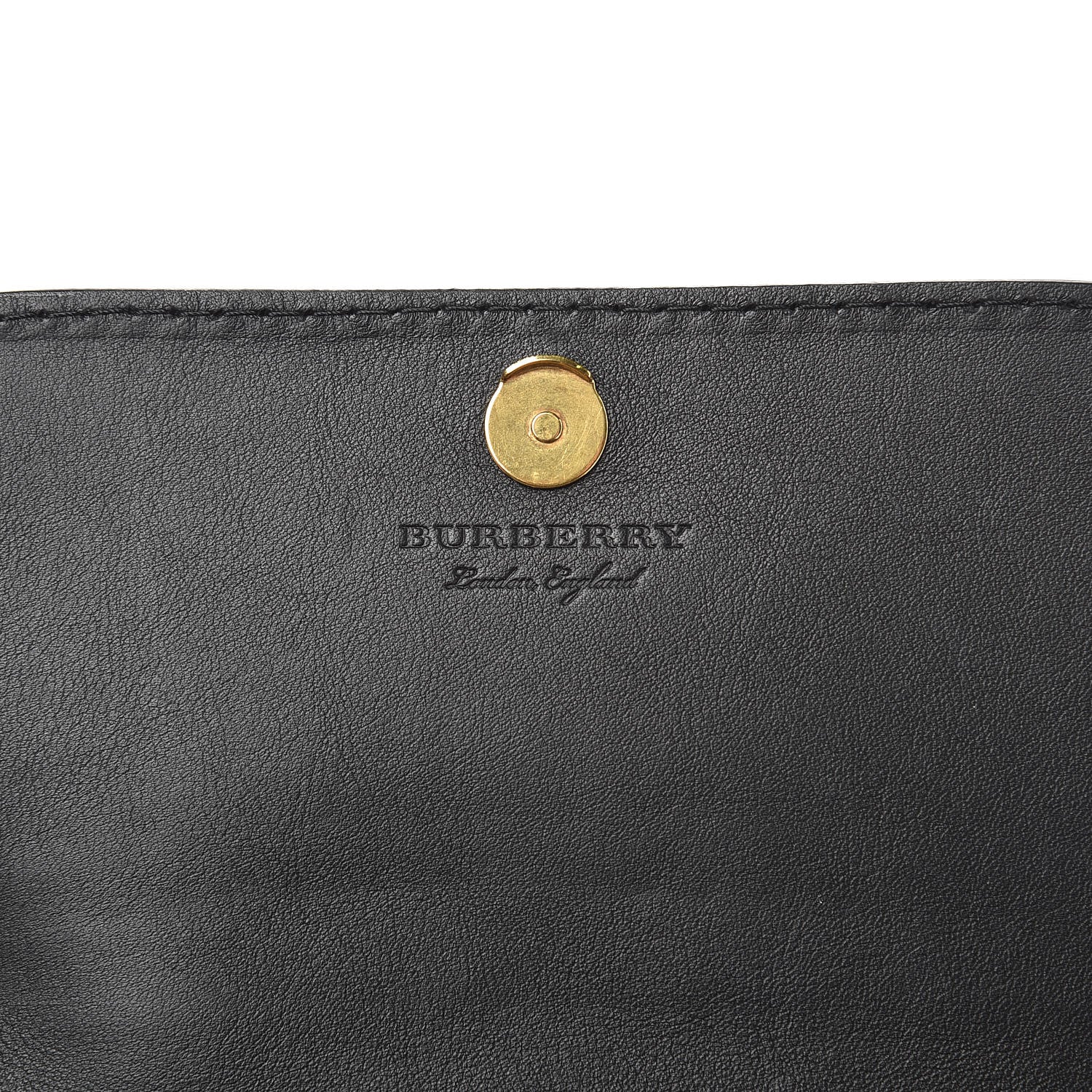 Burberry Calfskin Logo Embossed Chain Wallet Black 7 of 7