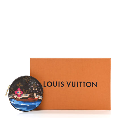Louis Vuitton Monogram 2019 Christmas Animation Round Coin Purse Blue 8 of 8