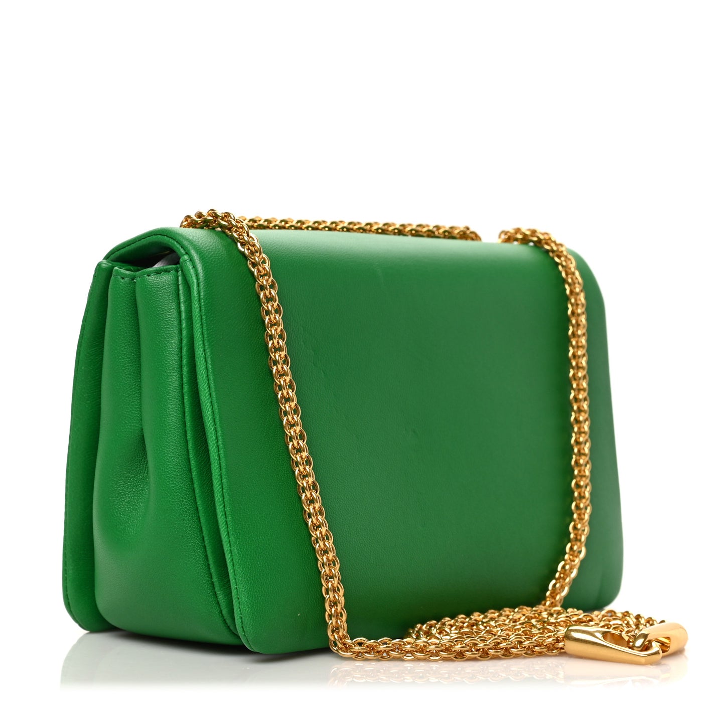Nappa One Stud Chain Clutch Gea Green