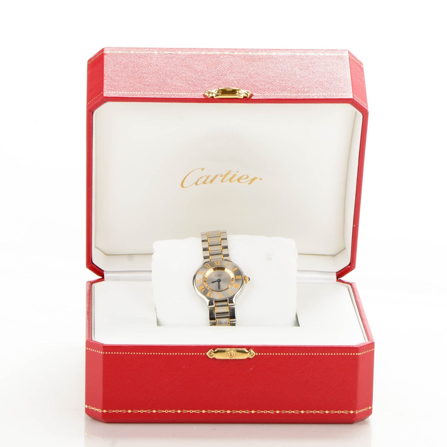 Stainless Steel 18K Yellow Gold 28mm Must De 21 Quartz Watch