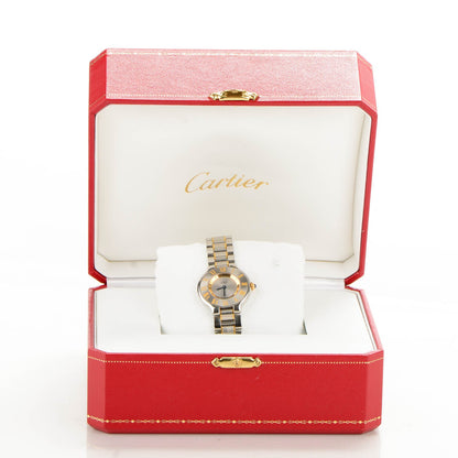 Cartier Stainless Steel 18K Yellow Gold 28mm Must De 21 Quartz Watch 7 of 10