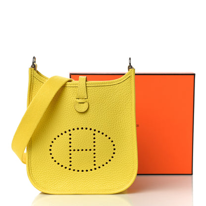 Hermes Taurillon Clemence Evelyne TPM Lime 10 of 10