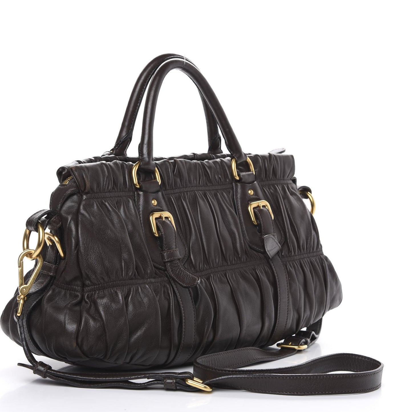Nappa Gaufre Shopping Satchel Brown