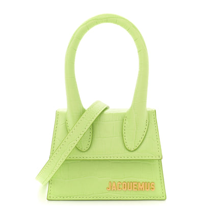 Jacquemus Calfskin Crocodile Embossed Le Chiquito Light Green 1 of 9