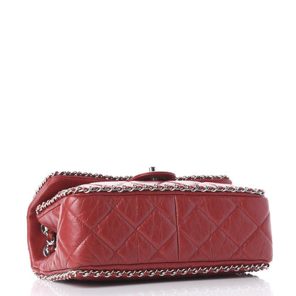 Chanel Crumpled Calfskin Medium Chain All Over Flap Red 3 of 10