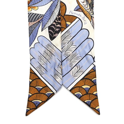 Hermes Silk Tree Of Song Twilly Creme Mauve Ocre 2 of 6
