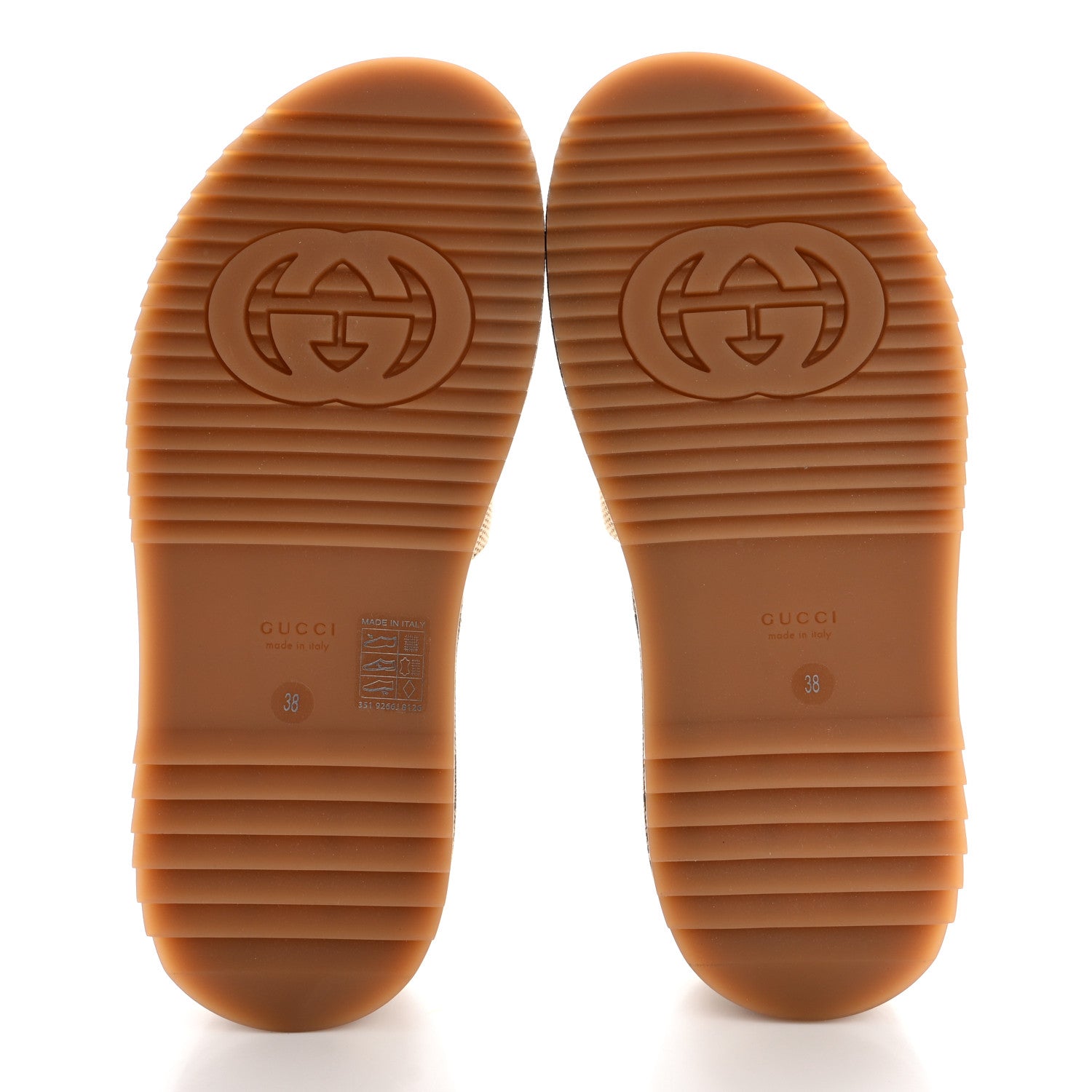Gucci Monogram Maxi GG Angelina Platform 55mm Slide Sandals 38 Camel Ebony 5 of 9