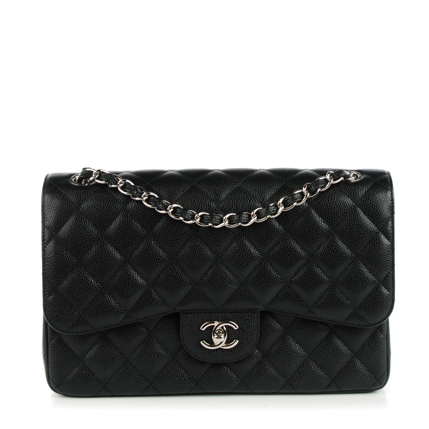 Chanel Caviar Quilted Jumbo Double Flap Black 1 of 8