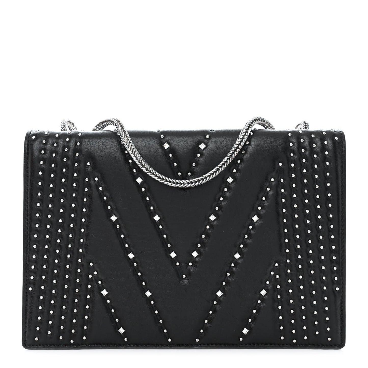 Lambskin Diamond Disco Flap Crossbody Bag Black