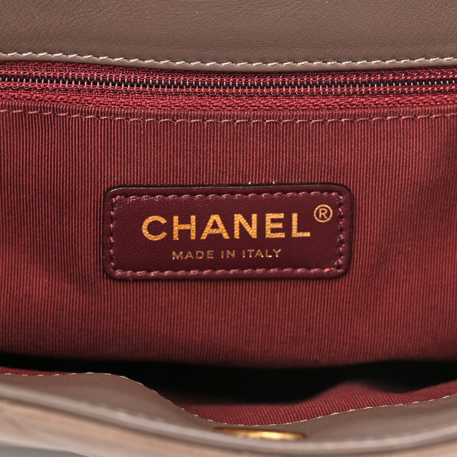 Chanel Glazed Calfskin Quilted Gold Bar Tote Dark Grey 7 of 11