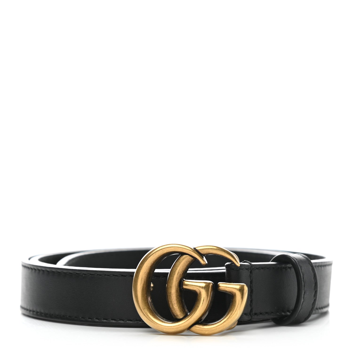 Gucci Calfskin Double G 20mm Belt 80 32 Black 1 of 6