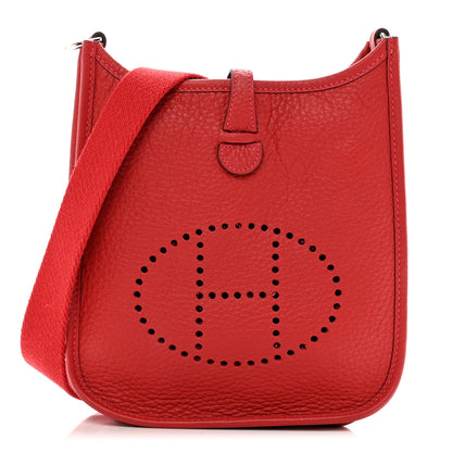 Hermes Taurillon Clemence Evelyne TPM Rouge Casaque 2 of 10