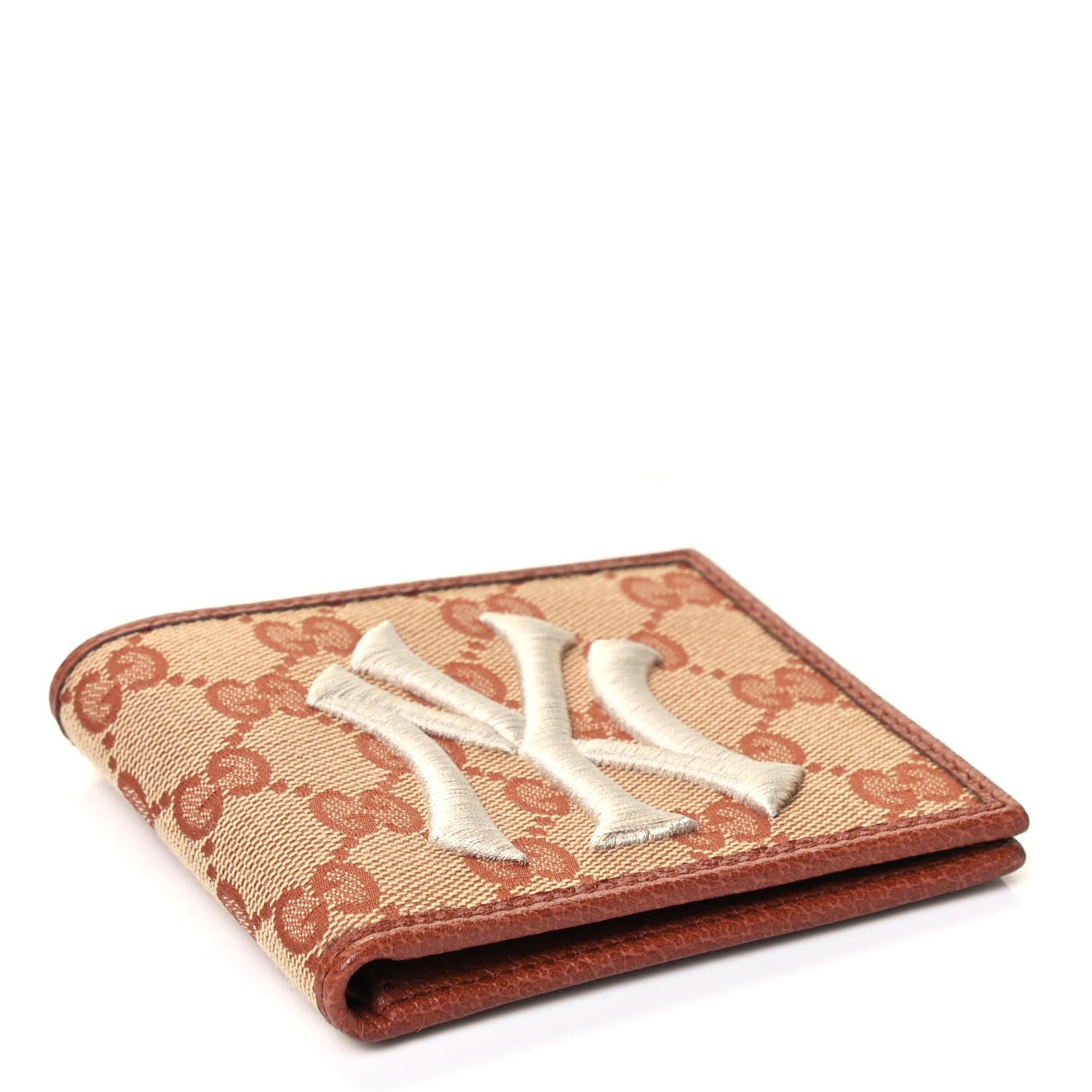 Gucci X MLB Monogram NY Yankees Bi-Fold Wallet Beige Ruggine Ivory 5 of 8