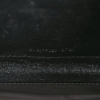 Saint Laurent Grain De Poudre Matelasse Chevron Monogram Chain Wallet Fog 7 of 12