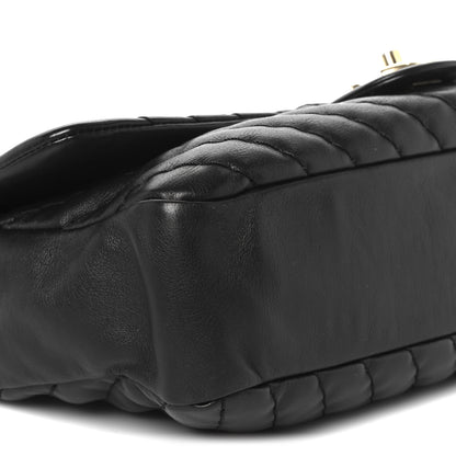 Chanel Calfskin Surpique Chevron Large Flap Black 10 of 14