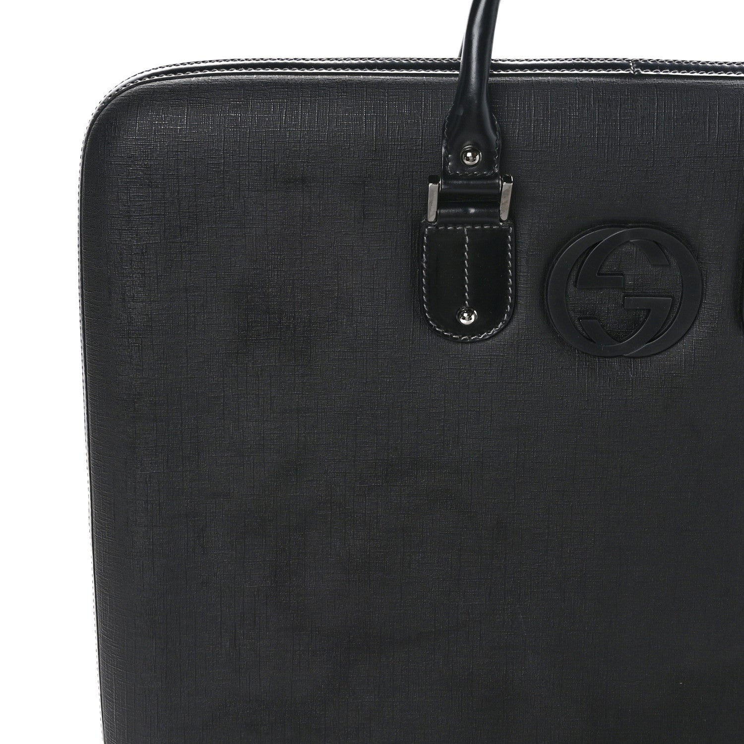 Gucci Coated Canvas Interlocking G Large Garment Hard Case Travel Bag Black 18 of 28