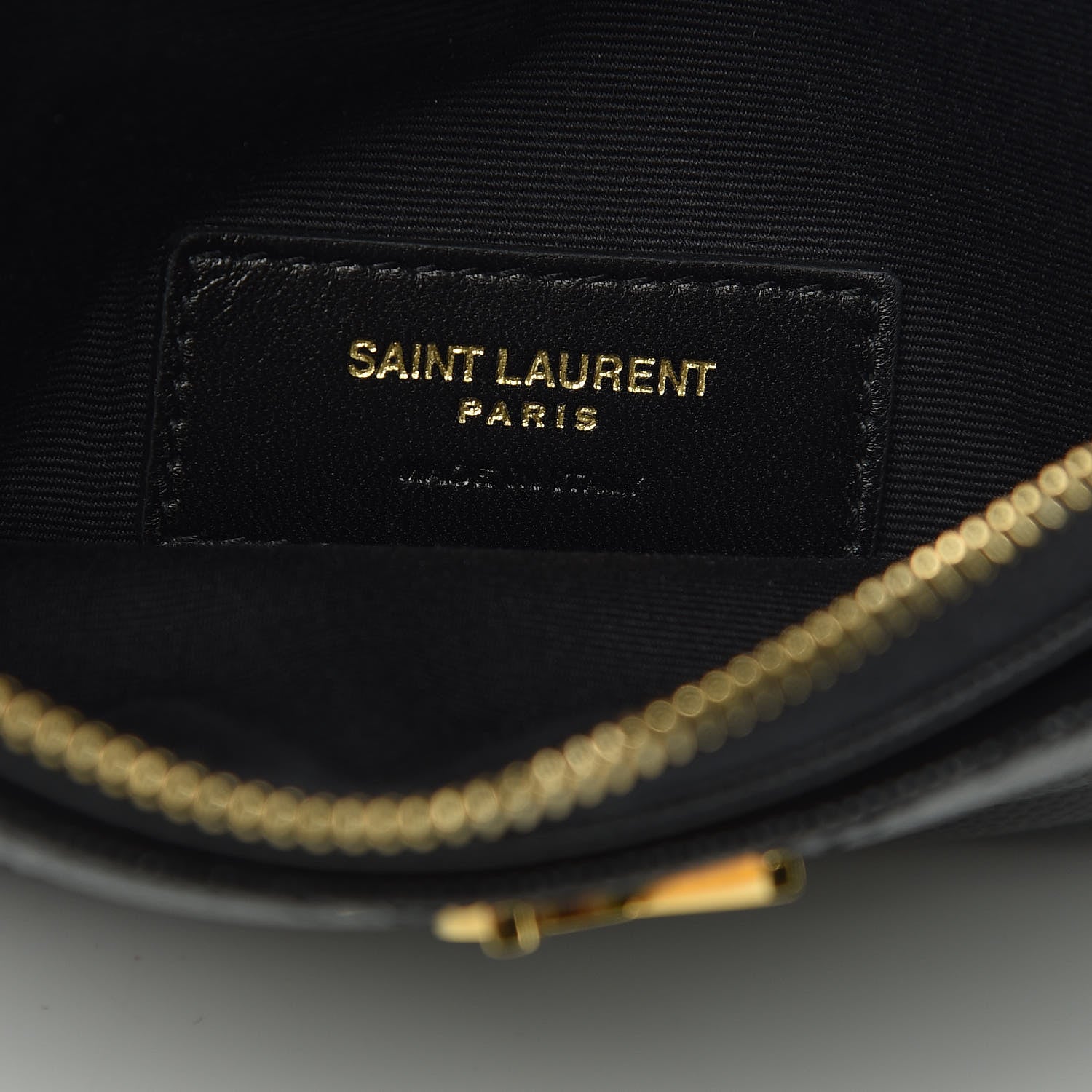 Saint Laurent Grain De Poudre Chevron Monogram Bill Pouch Black 6 of 9