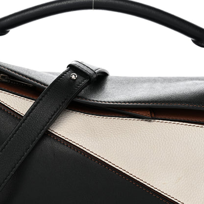 Loewe Calfskin Small Puzzle Bag Brunette Soft White Black 8 of 12