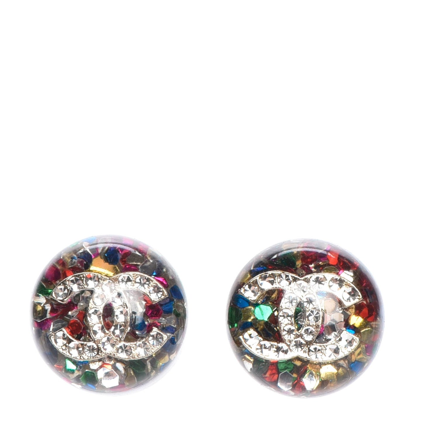 Resin Crystal Glitter CC Earrings Multicolor