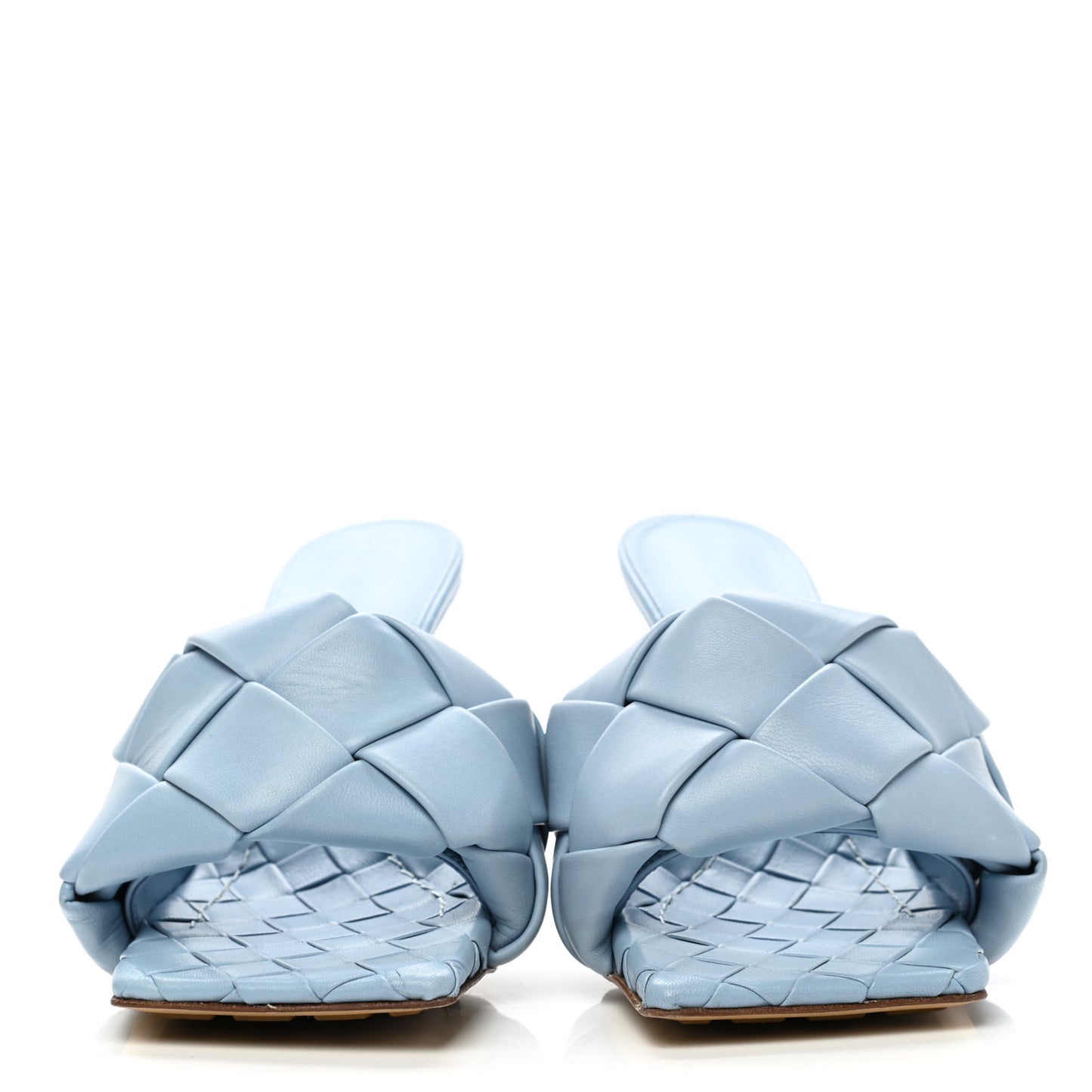 Nappa Maxi Intrecciato Lido Mule Sandals 36 Ice