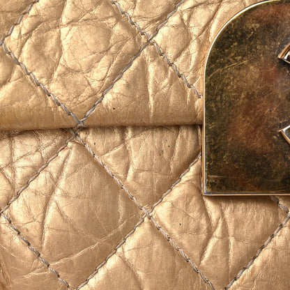 Chanel Metallic Aged Calfskin Quilted CC Square Flap Light Gold 31 of 33
