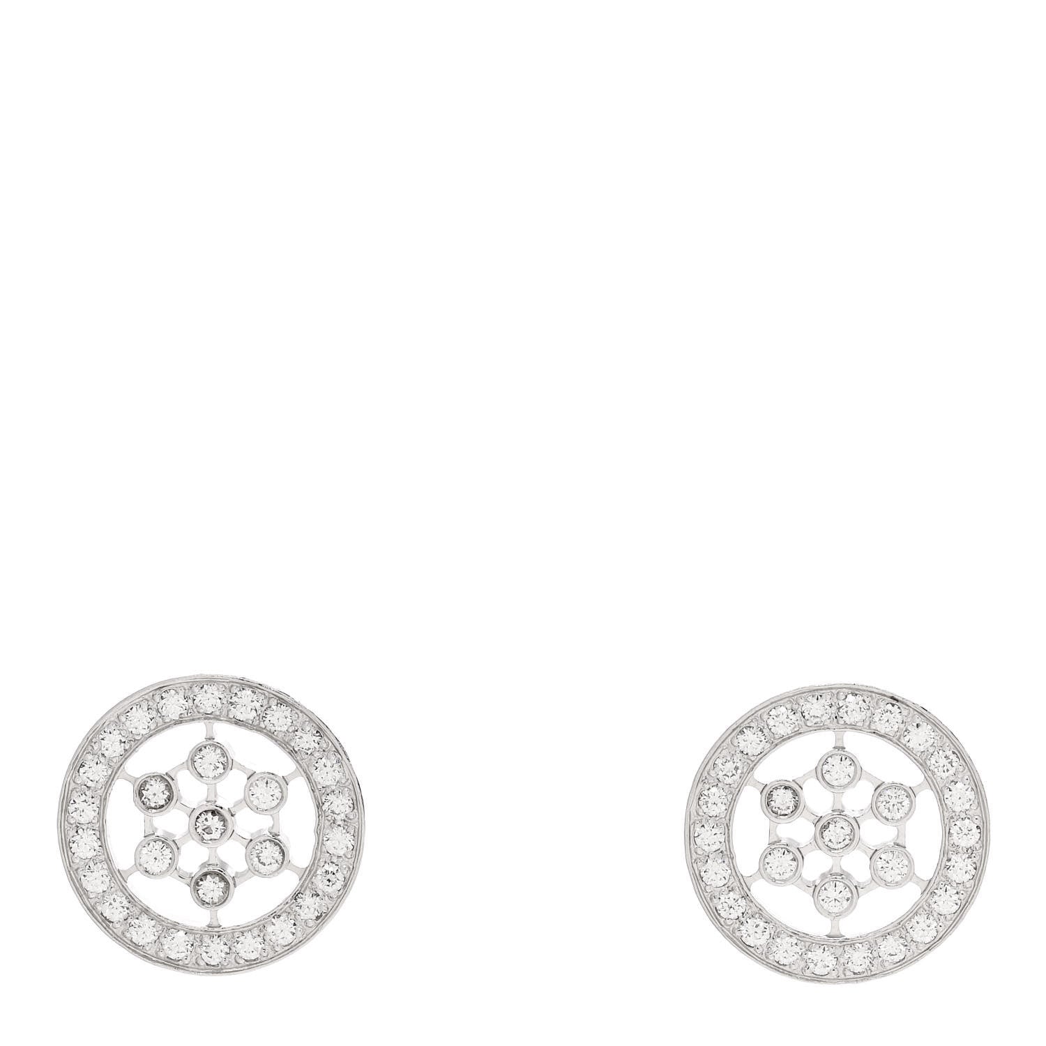 Tiffany Platinum Diamond .30ct Circle Stud Earrings 1 of 4