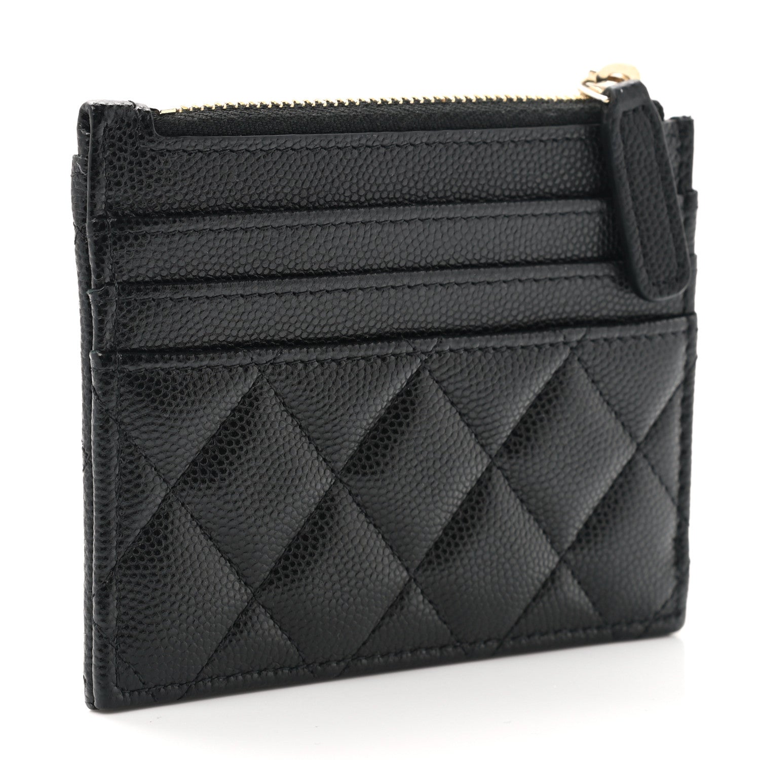 Chanel Caviar Quilted CC Zip Card Holder Black 3 of 8