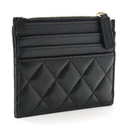 Chanel Caviar Quilted CC Zip Card Holder Black 3 of 8