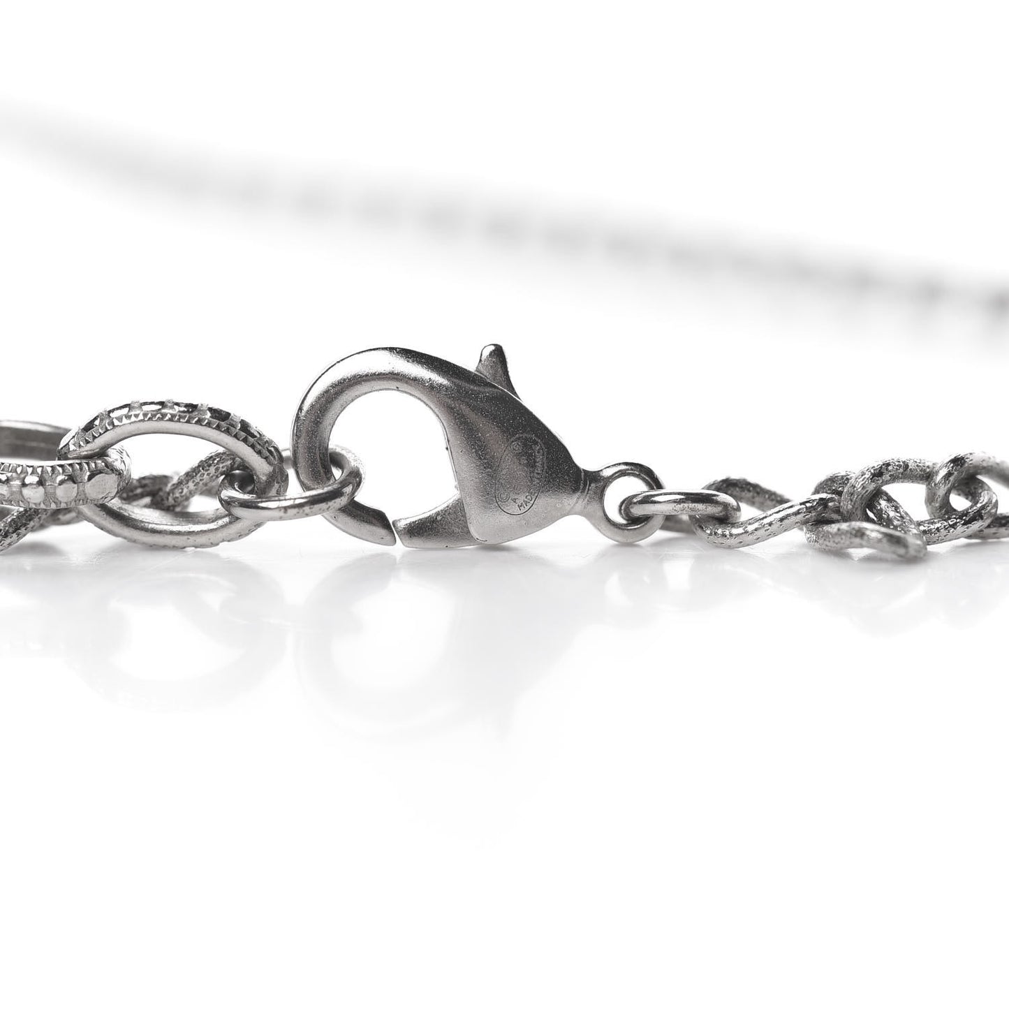 Crystal Baguette CC Double Strand Necklace Silver Blue