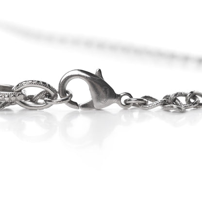 Chanel Crystal Baguette CC Double Strand Necklace Silver Blue 4 of 5