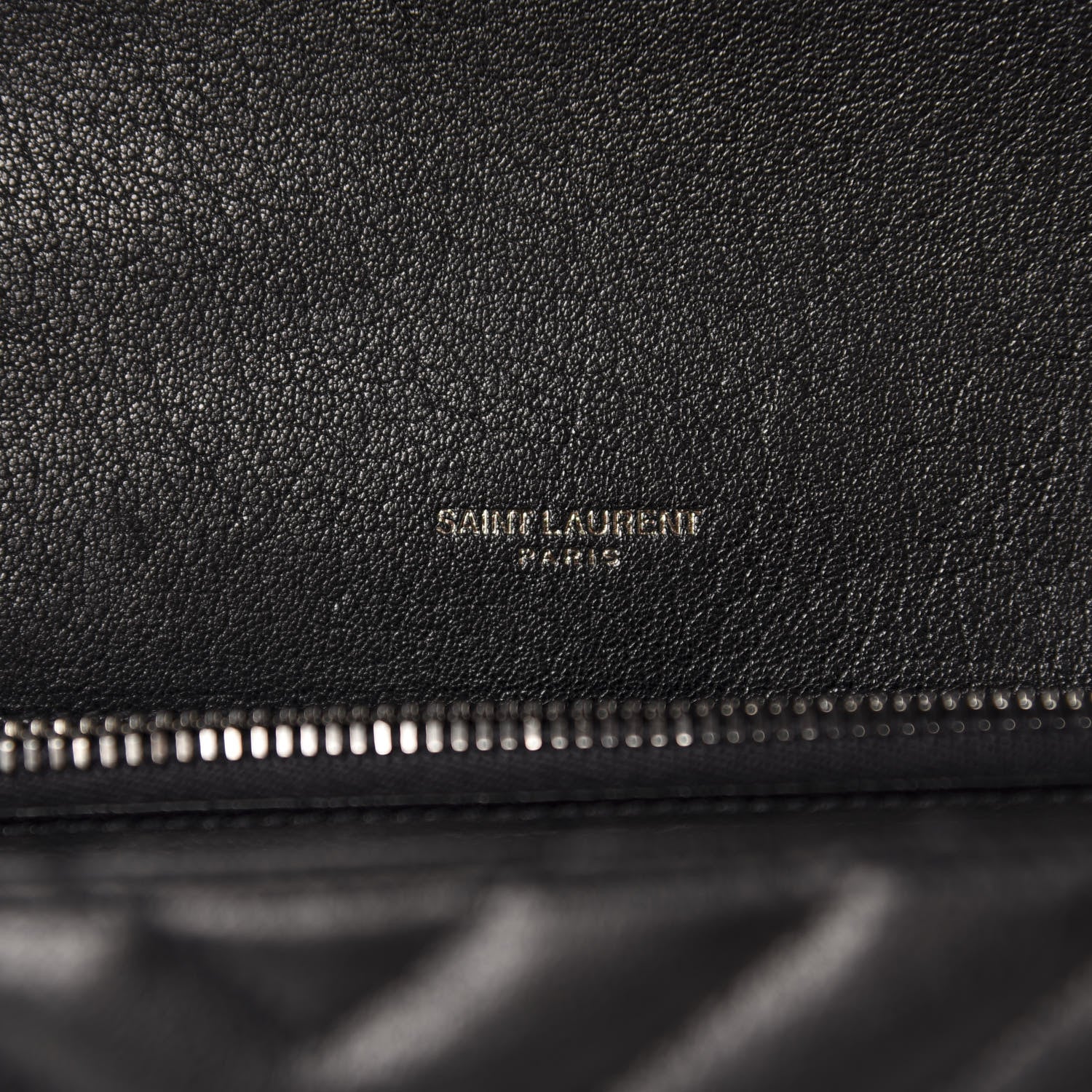 Saint Laurent Sheepskin Matelasse Chevron Monogram Large College Satchel Black 8 of 10