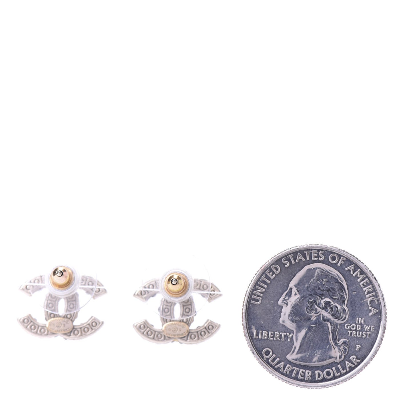 Pearl Crystal CC Earrings Light Gold