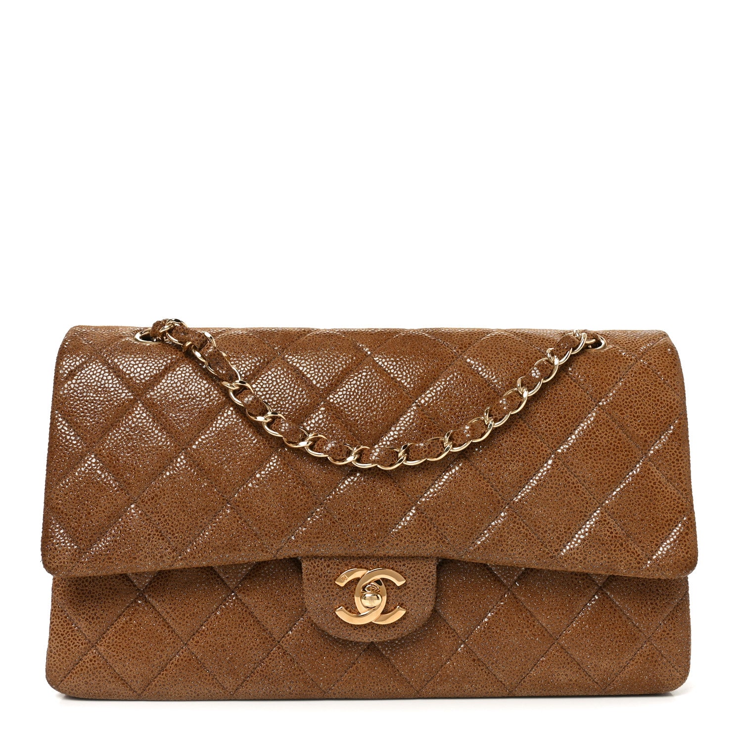 Chanel Iridescent Caviar Quilted Medium Double Flap Brown 1 of 10