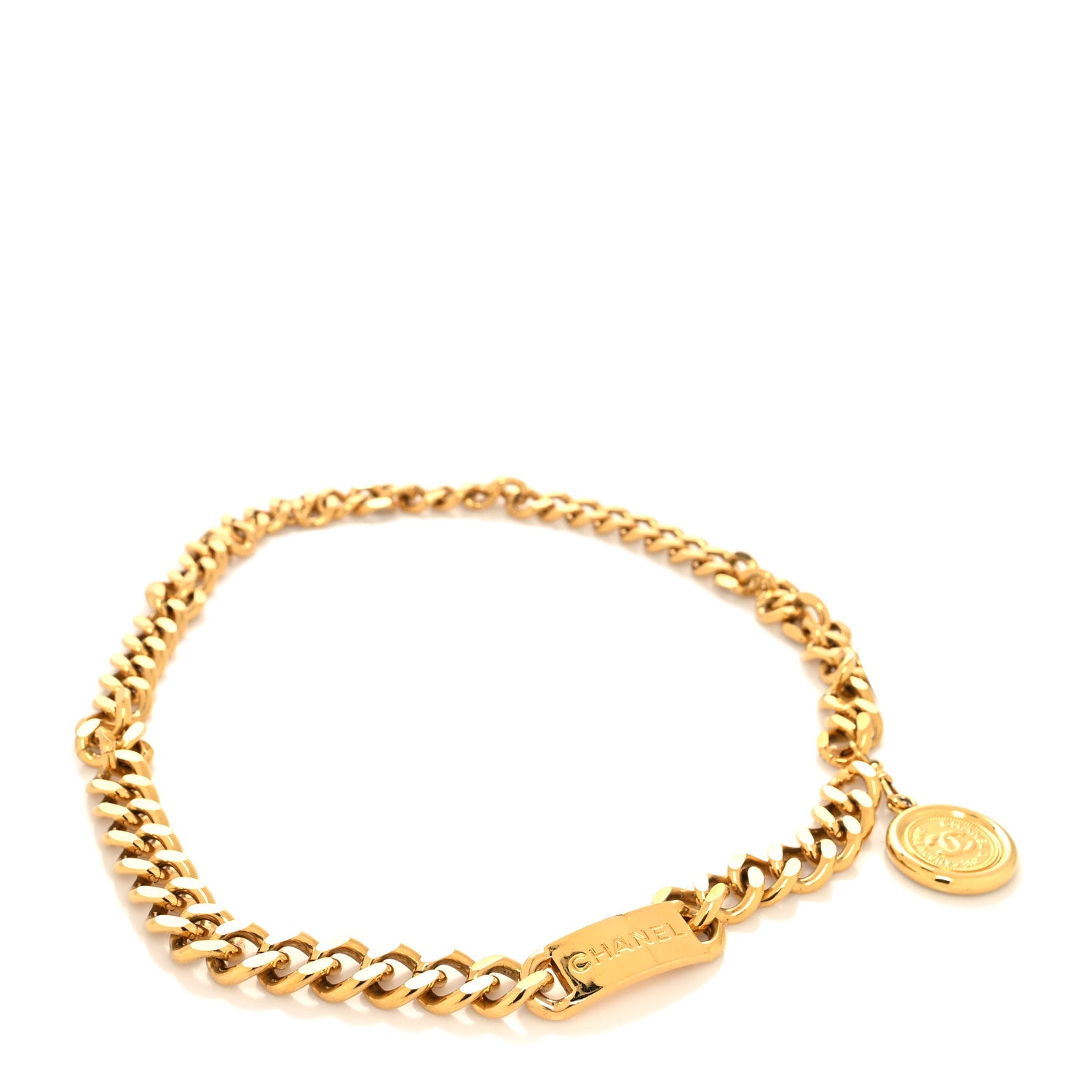 Chanel Metal Chain CC Medallion Belt Gold 1 of 5
