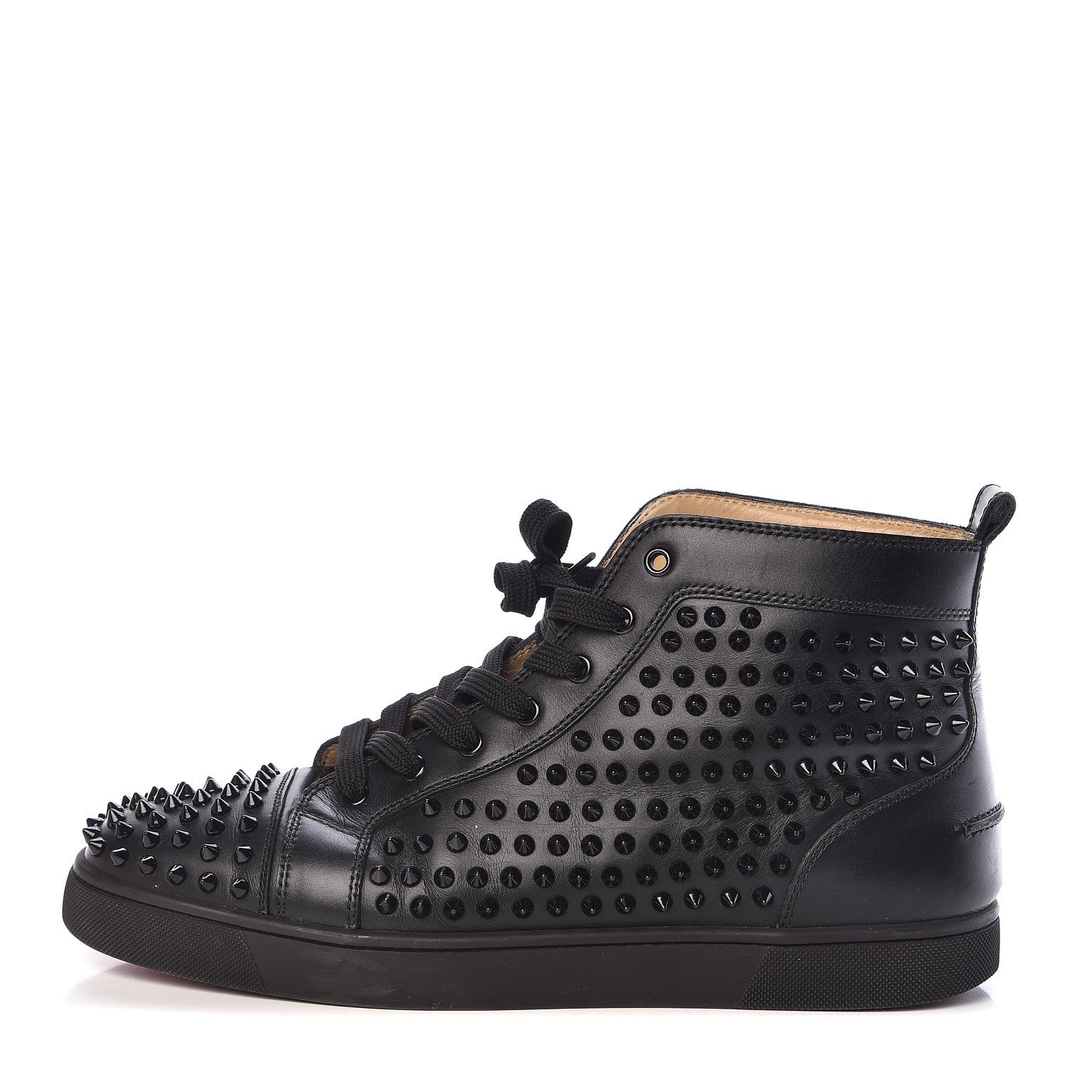 Christian Louboutin Calfskin Mens Louis Spikes Flat Sneakers 45 Black 1 of 13