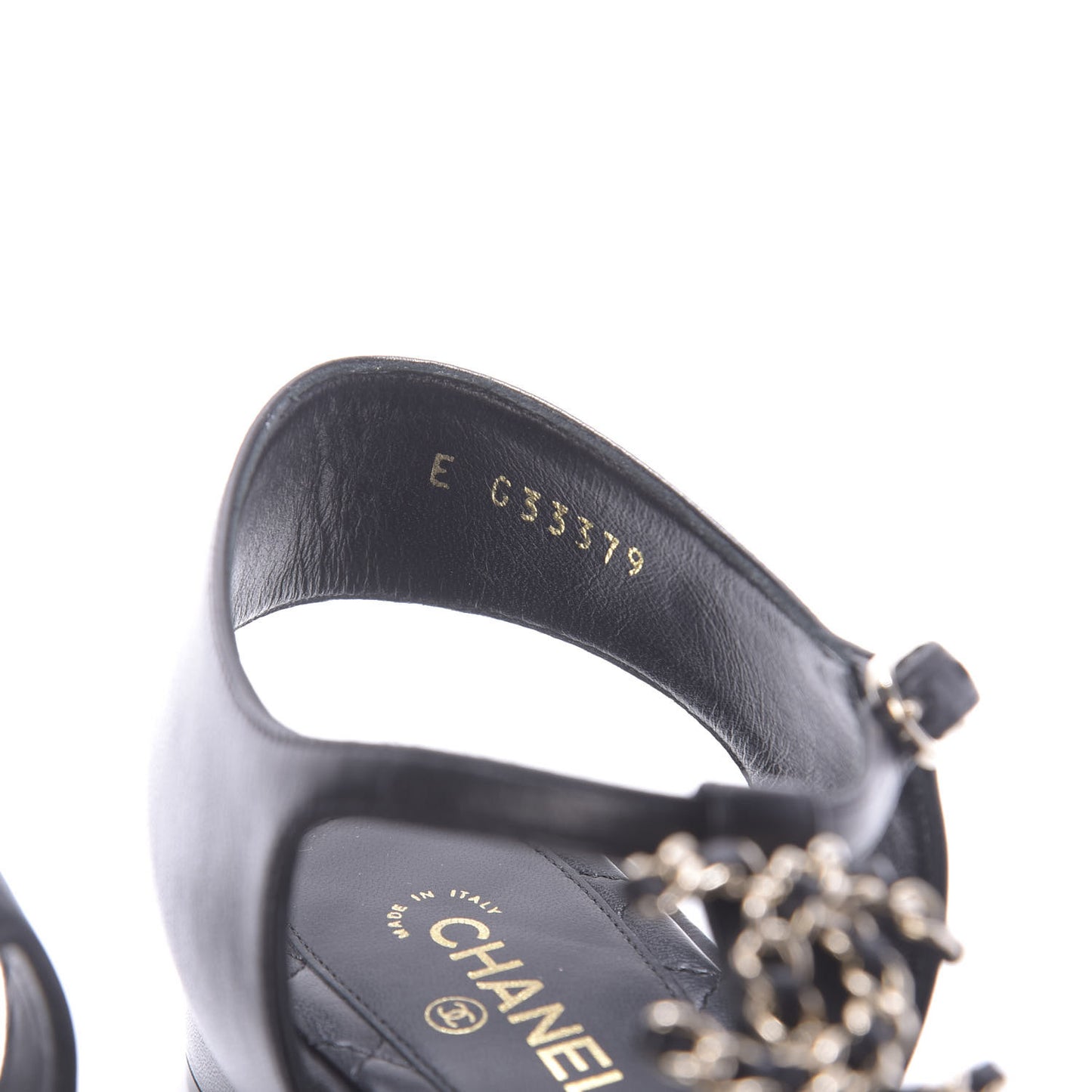 Lambskin CC Thong Sandals 38 Black