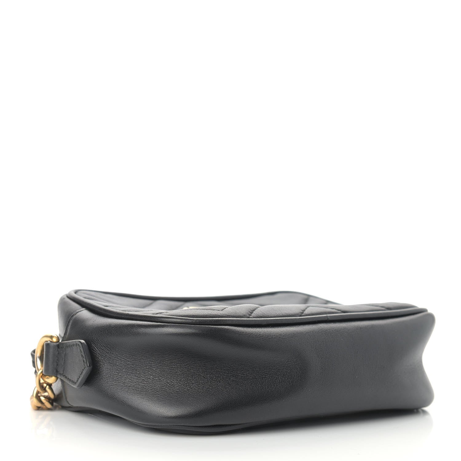 Gucci Calfskin Matelasse Mini GG Marmont Chain Shoulder Bag Black 4 of 14