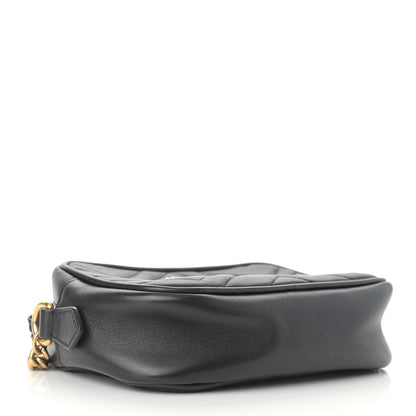 Gucci Calfskin Matelasse Mini GG Marmont Chain Shoulder Bag Black 4 of 14