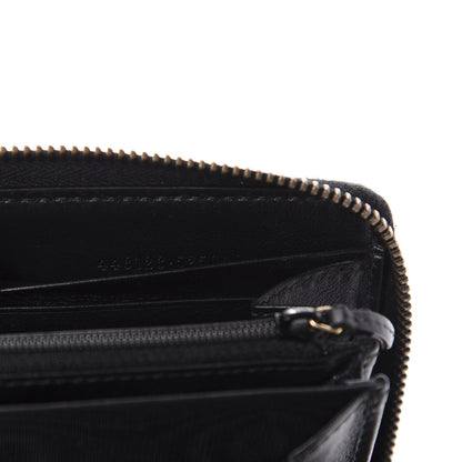Gucci Calfskin Matelasse GG Marmont Zip Around Wallet Black 7 of 8