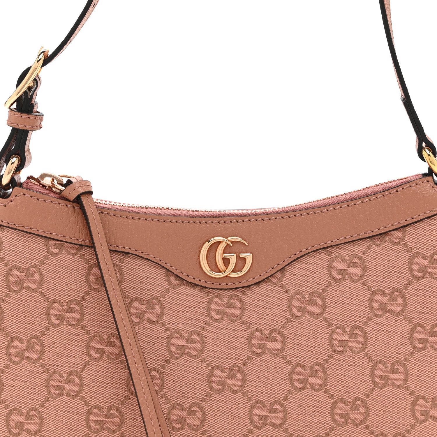 Gucci Monogram Textured Dollar Calfskin Small Ophidia Hobo Cloche Rose Pink 9 of 11