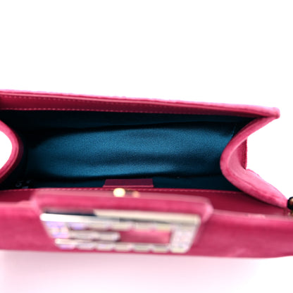 Gucci Velvet Crystal Square G Shoulder Bag Light Raspberry Rose 5 of 16