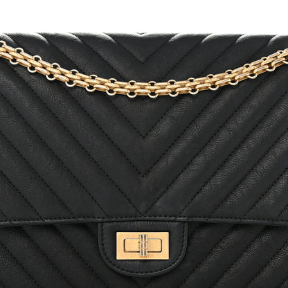 Chanel Crumpled Calfskin Chevron Quilted 2.55 Reissue 226 Black 8 of 11