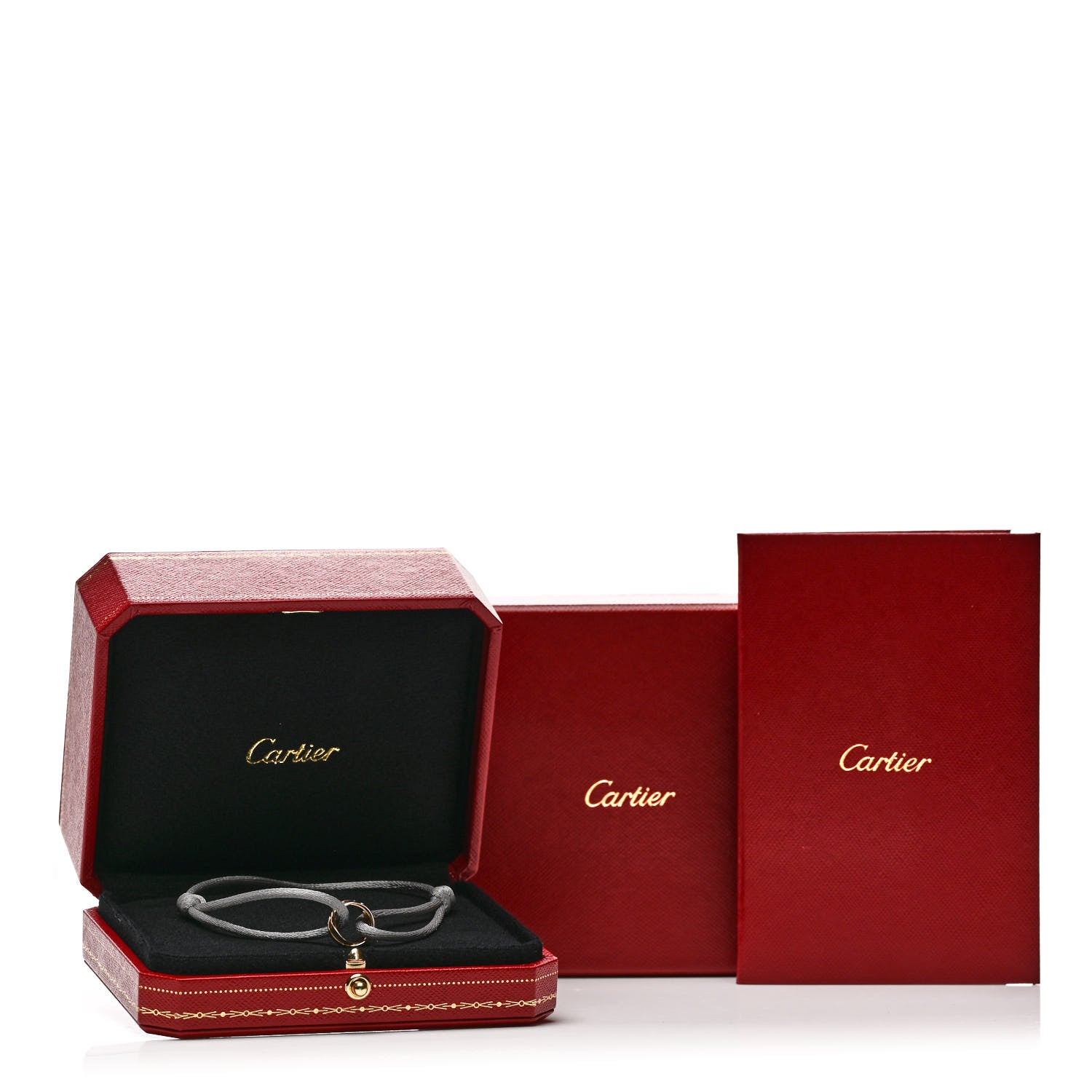 Cartier 18K Pink Yellow White Gold Trinity Cord Bracelet Grey 6 of 6