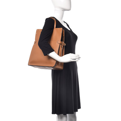 Fendi Vitello Grace Suede Flip Tote Nocciola Marrone 3 of 12