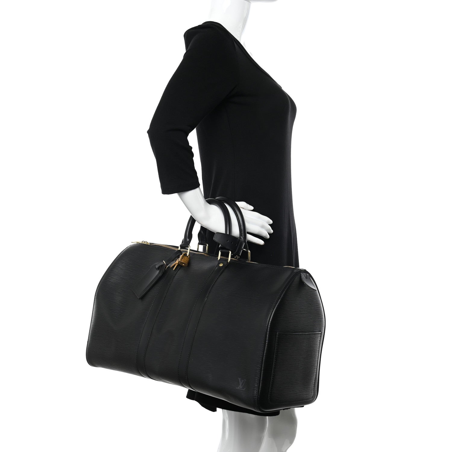 Louis Vuitton Epi Keepall 45 Black 2 of 10